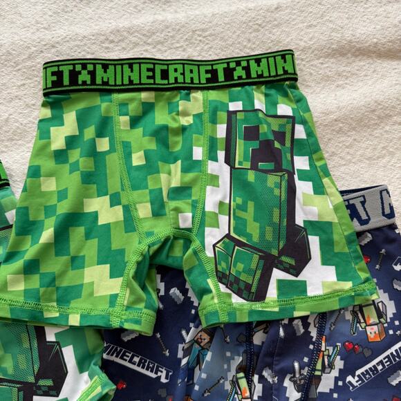 Minecraft Boys Boxer Briefs Bundle of 4 Underwear Set Gamer Creeper Print Size 6 - Picture 4 of 8